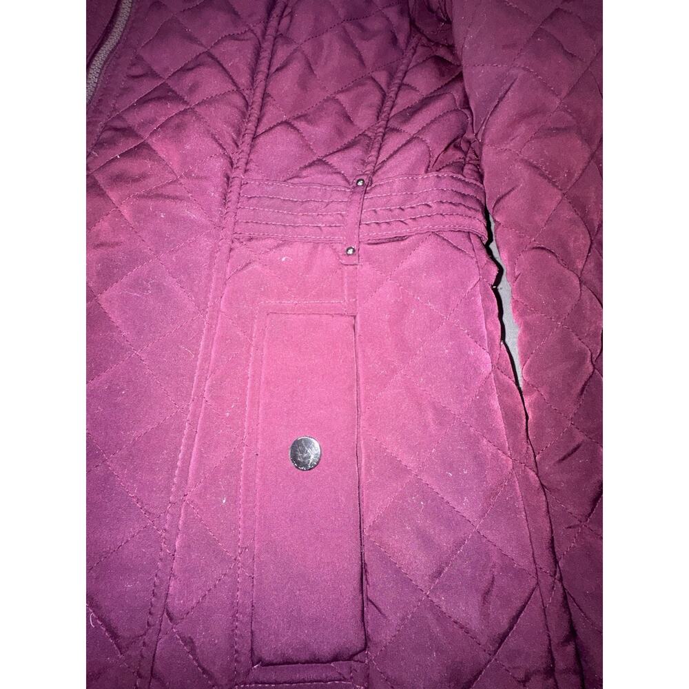 Liz Claiborne Women’s Purple Hooded Quilted Mid-Length Jacket Zip/Snap M - Picture 3 of 11